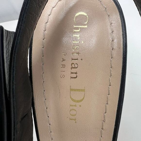 Dior Sweet D Beaded Embroidered Slingback Pumps with Leather Bow - Size 40 - Picture 7 of 10